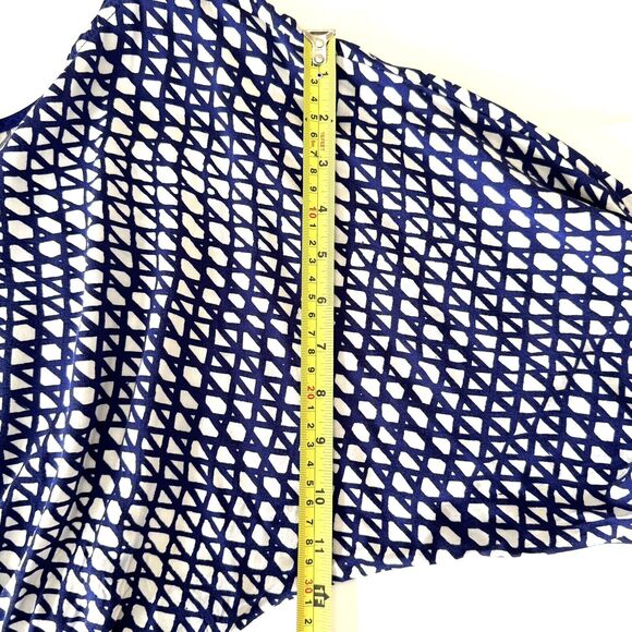 Anthropologie Maeve Women Gemma Dress Blue White Geometric Dolman Sleeve - Picture 10 of 13